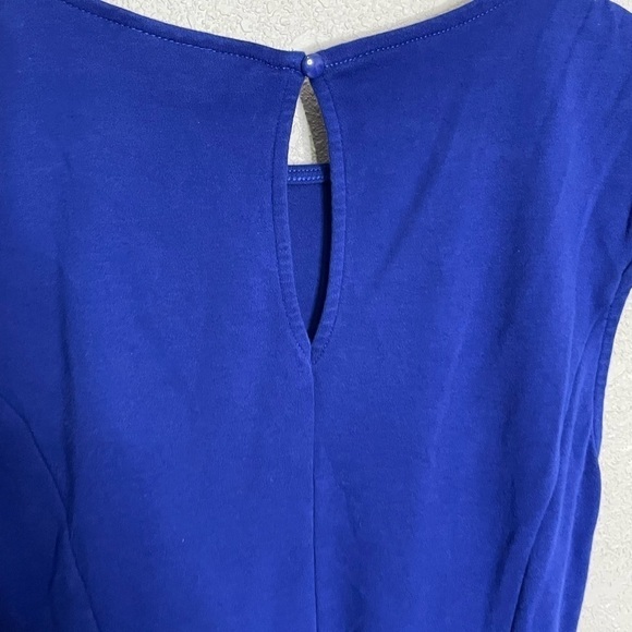 New York & Co Cobalt Blue Belted Middle Career Work Dress Small - Picture 8 of 8